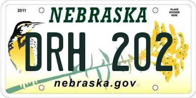 NE license plate DRH202