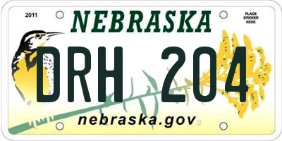 NE license plate DRH204