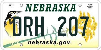 NE license plate DRH207