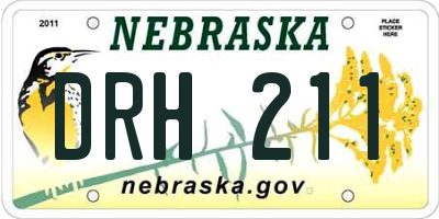 NE license plate DRH211