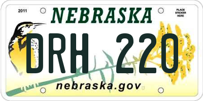NE license plate DRH220