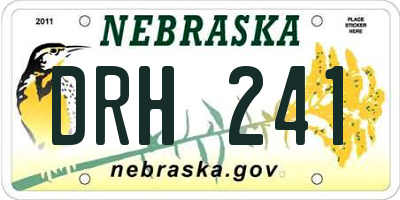 NE license plate DRH241