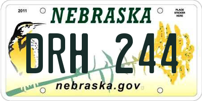 NE license plate DRH244