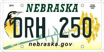 NE license plate DRH250