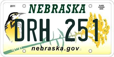 NE license plate DRH251