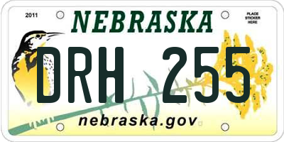 NE license plate DRH255