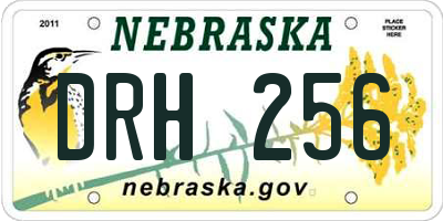 NE license plate DRH256