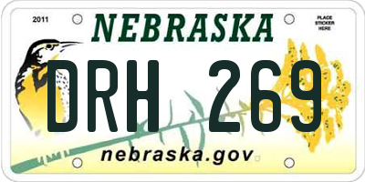 NE license plate DRH269
