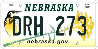 NE license plate DRH273
