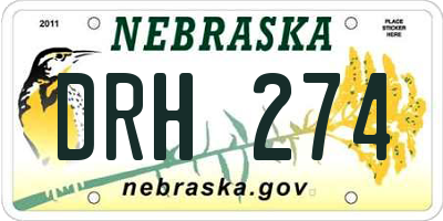 NE license plate DRH274