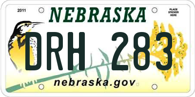 NE license plate DRH283