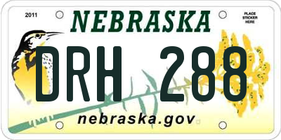 NE license plate DRH288