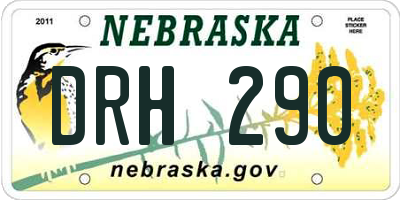NE license plate DRH290