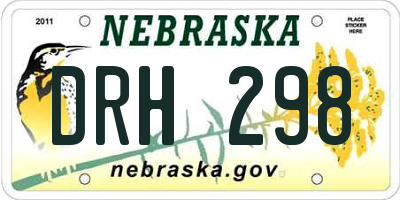 NE license plate DRH298