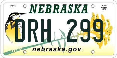 NE license plate DRH299