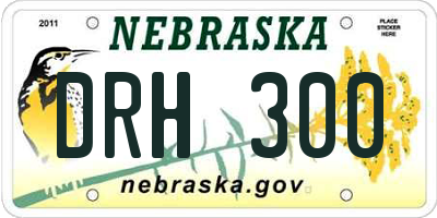 NE license plate DRH300