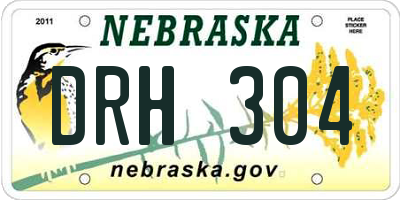 NE license plate DRH304