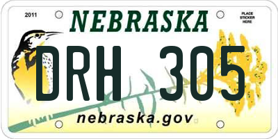 NE license plate DRH305