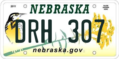 NE license plate DRH307
