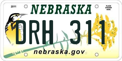NE license plate DRH311