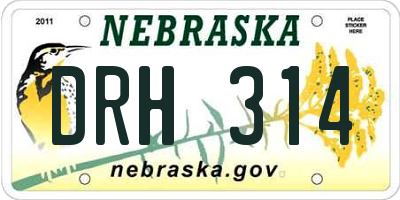 NE license plate DRH314