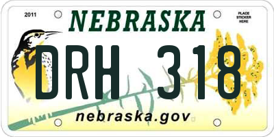 NE license plate DRH318