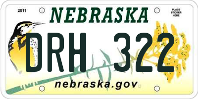NE license plate DRH322