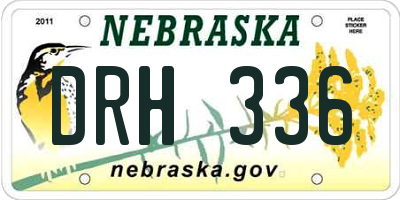 NE license plate DRH336