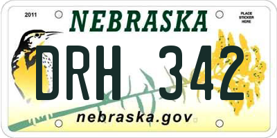 NE license plate DRH342