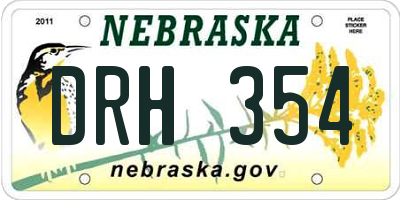 NE license plate DRH354