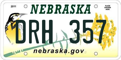 NE license plate DRH357