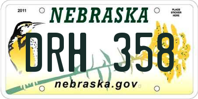NE license plate DRH358