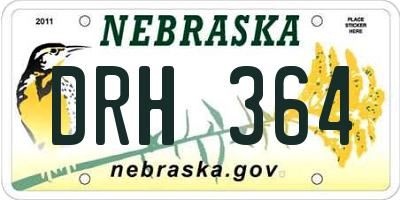 NE license plate DRH364