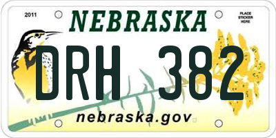 NE license plate DRH382