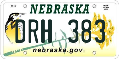 NE license plate DRH383