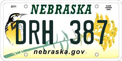 NE license plate DRH387