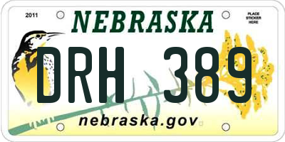 NE license plate DRH389