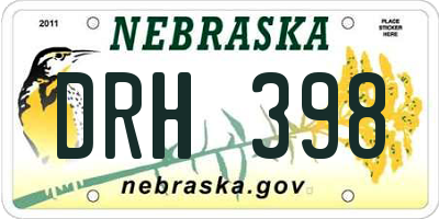 NE license plate DRH398
