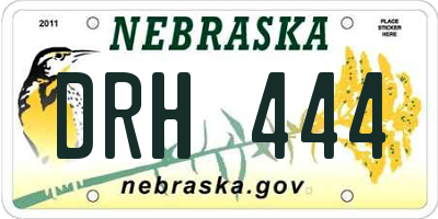 NE license plate DRH444