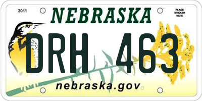 NE license plate DRH463