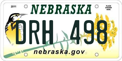 NE license plate DRH498