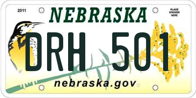 NE license plate DRH501