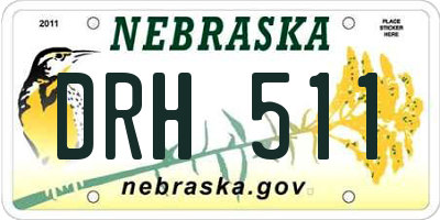 NE license plate DRH511