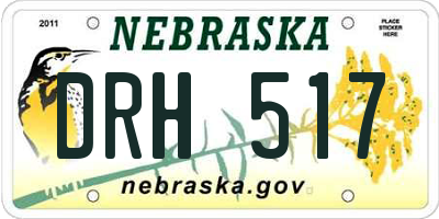 NE license plate DRH517