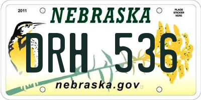 NE license plate DRH536