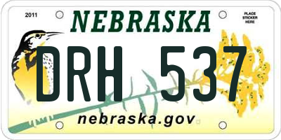 NE license plate DRH537