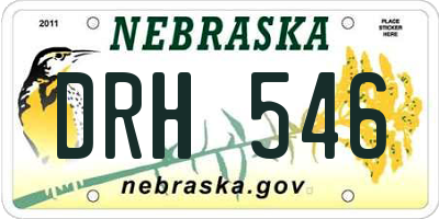 NE license plate DRH546