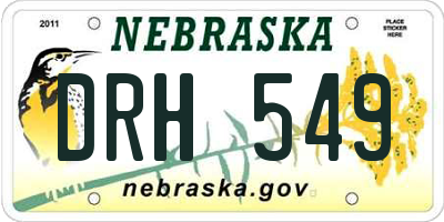NE license plate DRH549
