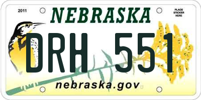 NE license plate DRH551
