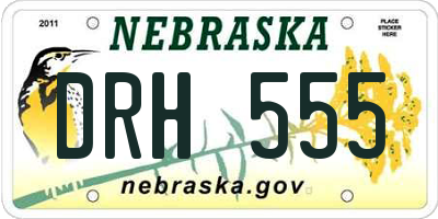 NE license plate DRH555